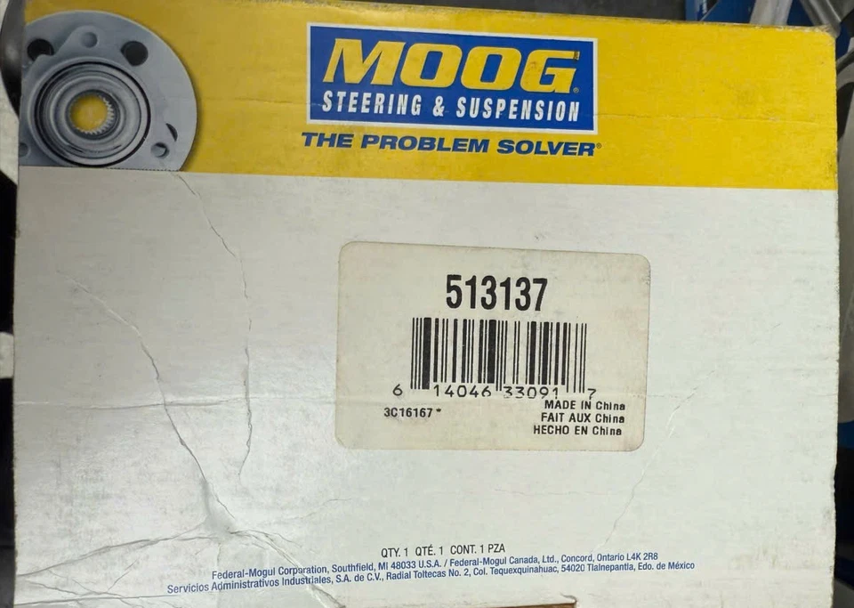 Conjunto de buje de rueda delantera MOOG 513137 para Chevrolet Malibu 1997-2003 Foto 2 de 2