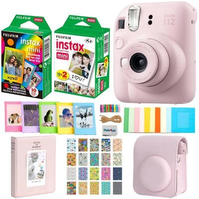 Fujifilm Instax Mini 12 Instant Film Camera - Blossom Pink + Accessories, Bundle
