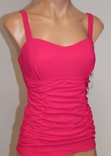 New Profile by Gottex Swimsuit Bikini Tankini Top Sz 32D Underwire Rose