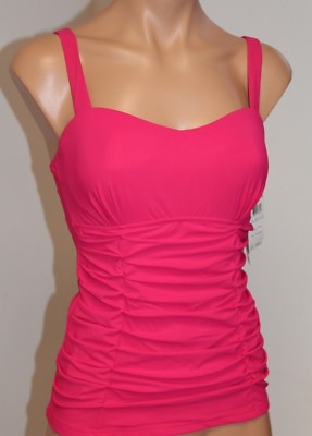 New Profile by Gottex Swimsuit Bikini Tankini Top Sz 32D  Underwire Rose