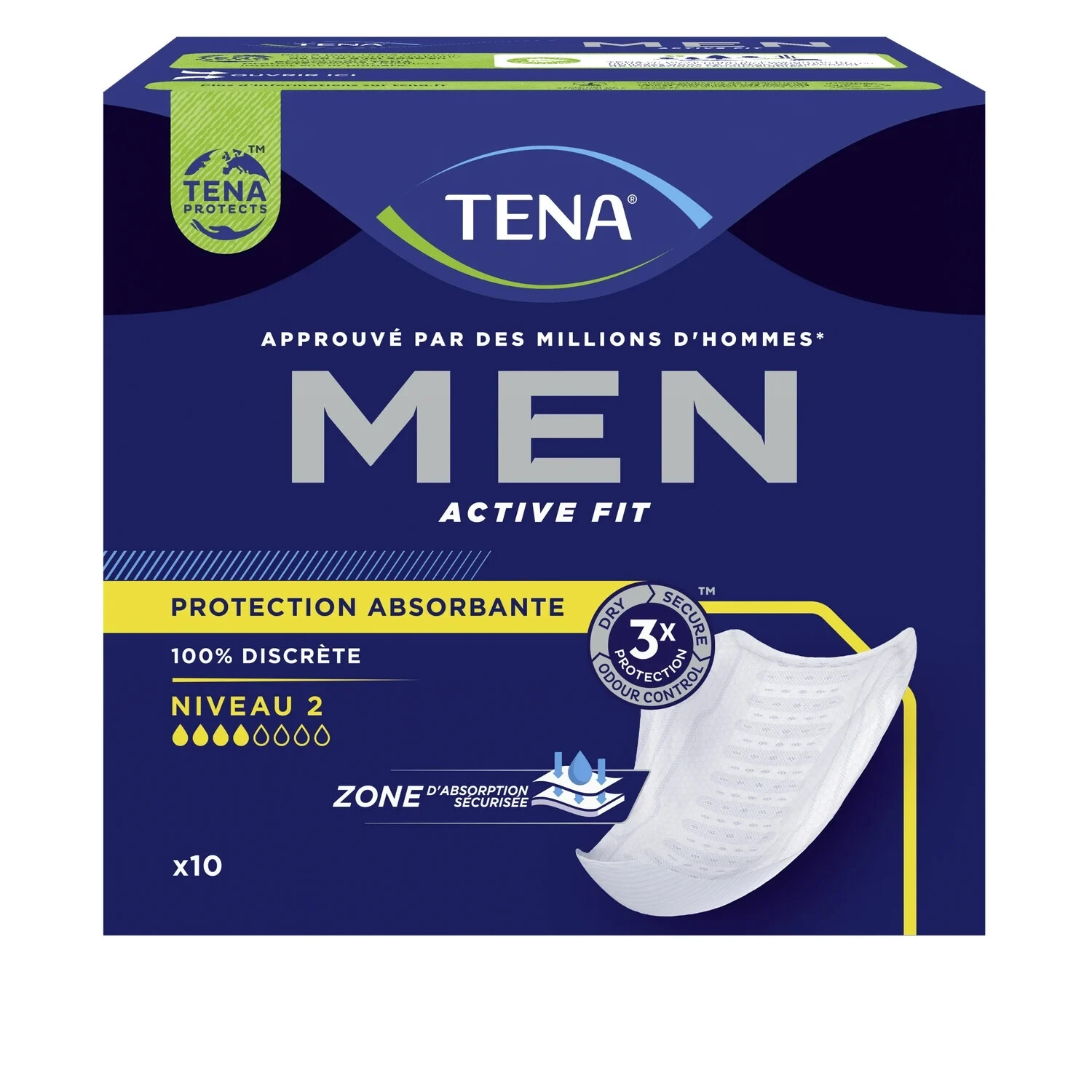 TENA Men Niveau 2 lot de 30 protections absorbantes fuites urinaires masculines