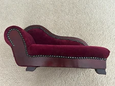 Victorian Salesman Sample Miniature Doll Size Chaise Lounge Fainting Couch