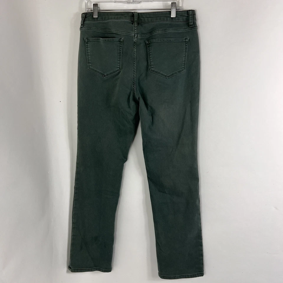 Pantalones de mezclilla Dressbarn para mujer talla 10 pierna recta verde salvia tiro medio elásticos Foto 4 de 4