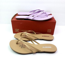 Sandalias sin cordones Andrea Lila para mujer talla 8,5 beige lila púrpura 2 pares