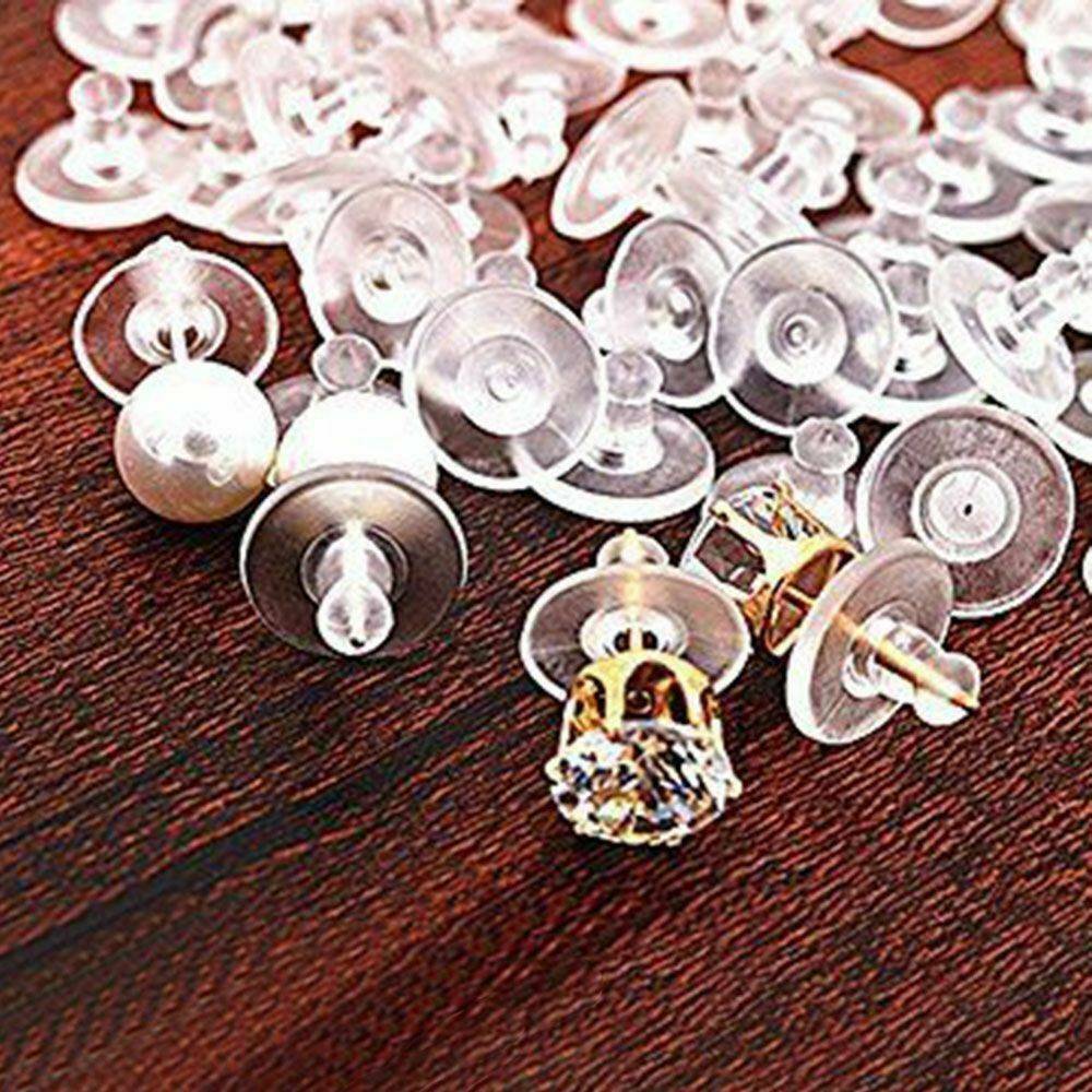Silicone Clear Earring Backs - 100 pcs - AJ Craft Supplies