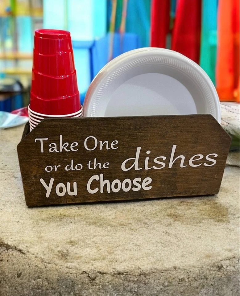 Soporte para platos de papel de cocina granja - Organizador de cocina de madera - Carrito porta tazas Foto 2 de 4