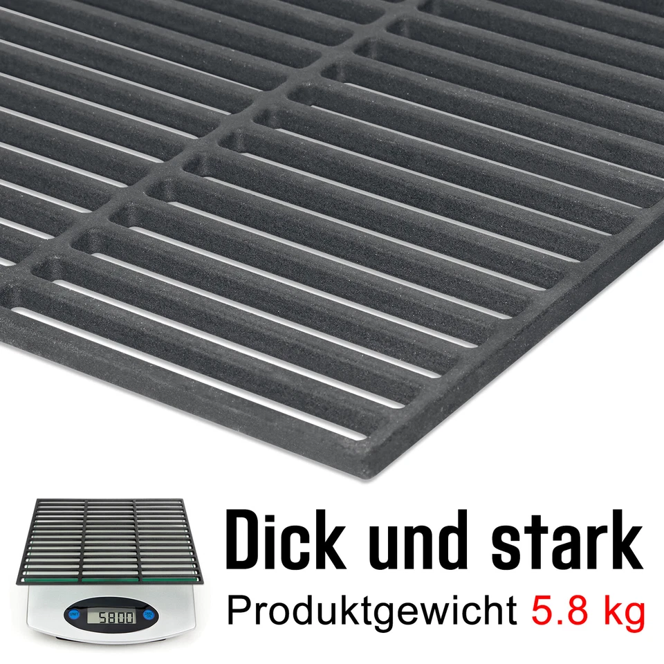 Grillrost Gußeisen Gussrost Grillgitter Rechteck Emailliert Grillaufsatz Eckig - Bild 3 von 4