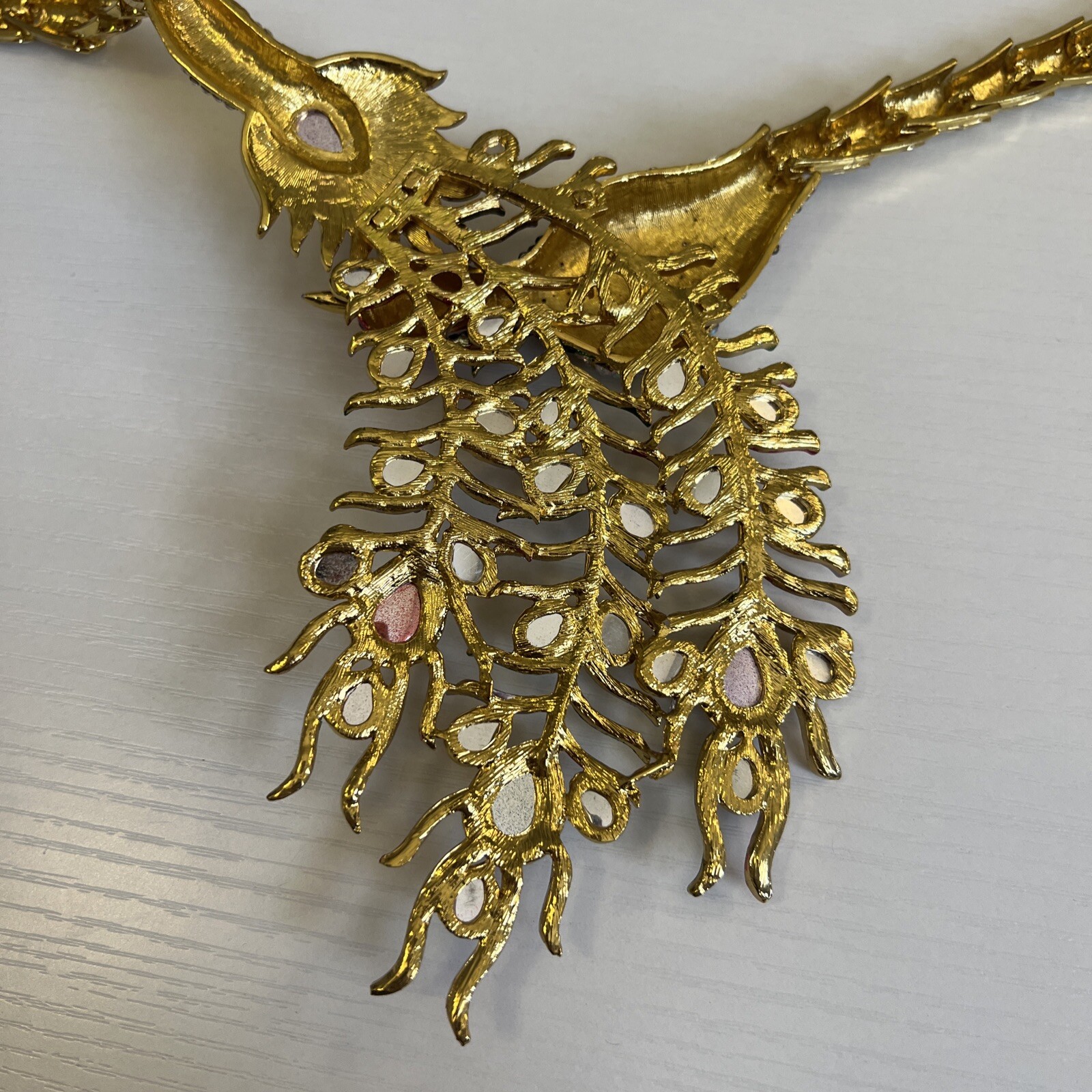 Multicolor Crystal & Rhinestone Statement Peacock… - image 5