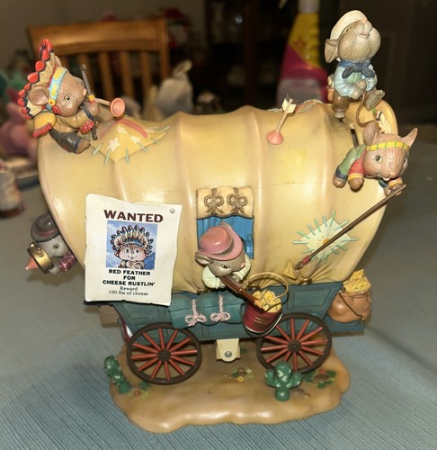 Vintage 1992 Enesco Waggin Tails Cowboys & Indians Deluxe Multi-Action Musical