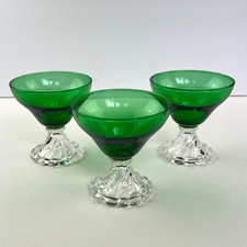 Vintage Anchor Hocking Forest Green Boopie Burple Footed Iced Tea Glasses Set of 7 — listing 3