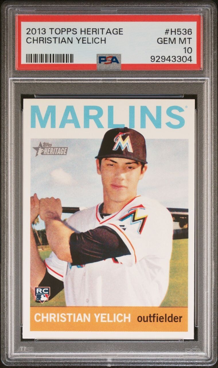 Christian Yelich 2013 Topps Heritage High Number RC PSA 10 #H536 Brewers Rookie