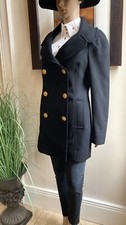 Vivienne Westwood Red Label ~ Rich Black Wool Fitted Coat Jacket It40 Uk8 10
