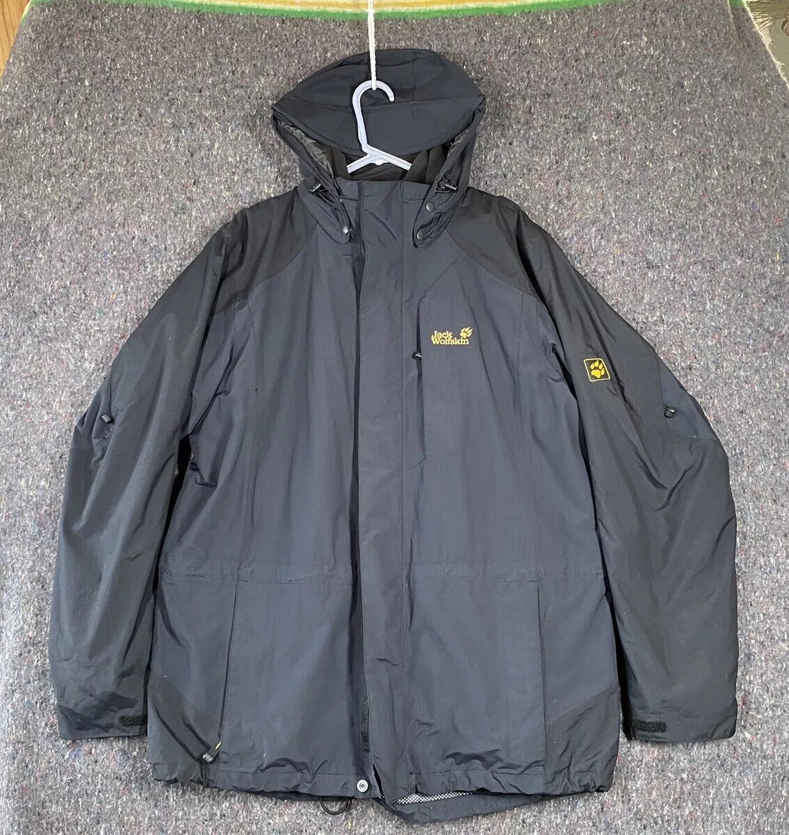 Jack Wolfskin Texapore Jacket Mens Large Removable Fleece Lining Hooded  Visor