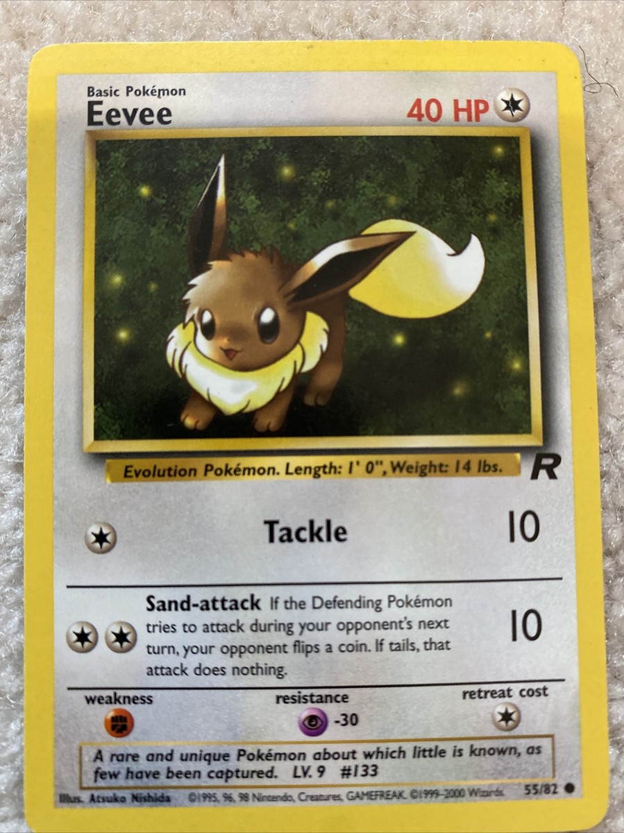 eevee pokemon card, 1995, 55/82, lightly used | eBay