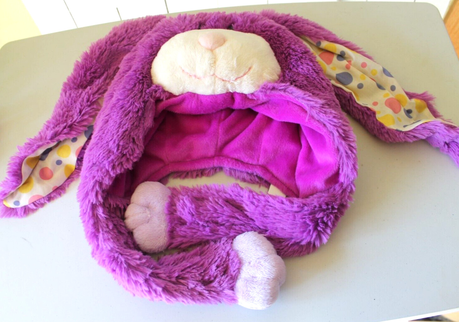 MY PILLOW PETS  PLUSH PURPLE  BUNNY HAT KIDS NEW