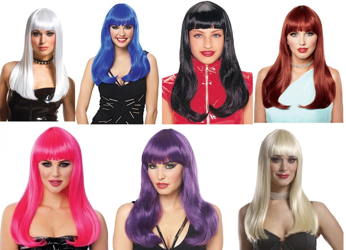 WOMENS LADY LONG STRAIGHT WIG WITH BANGS X MEN STORM SUPERHERO
