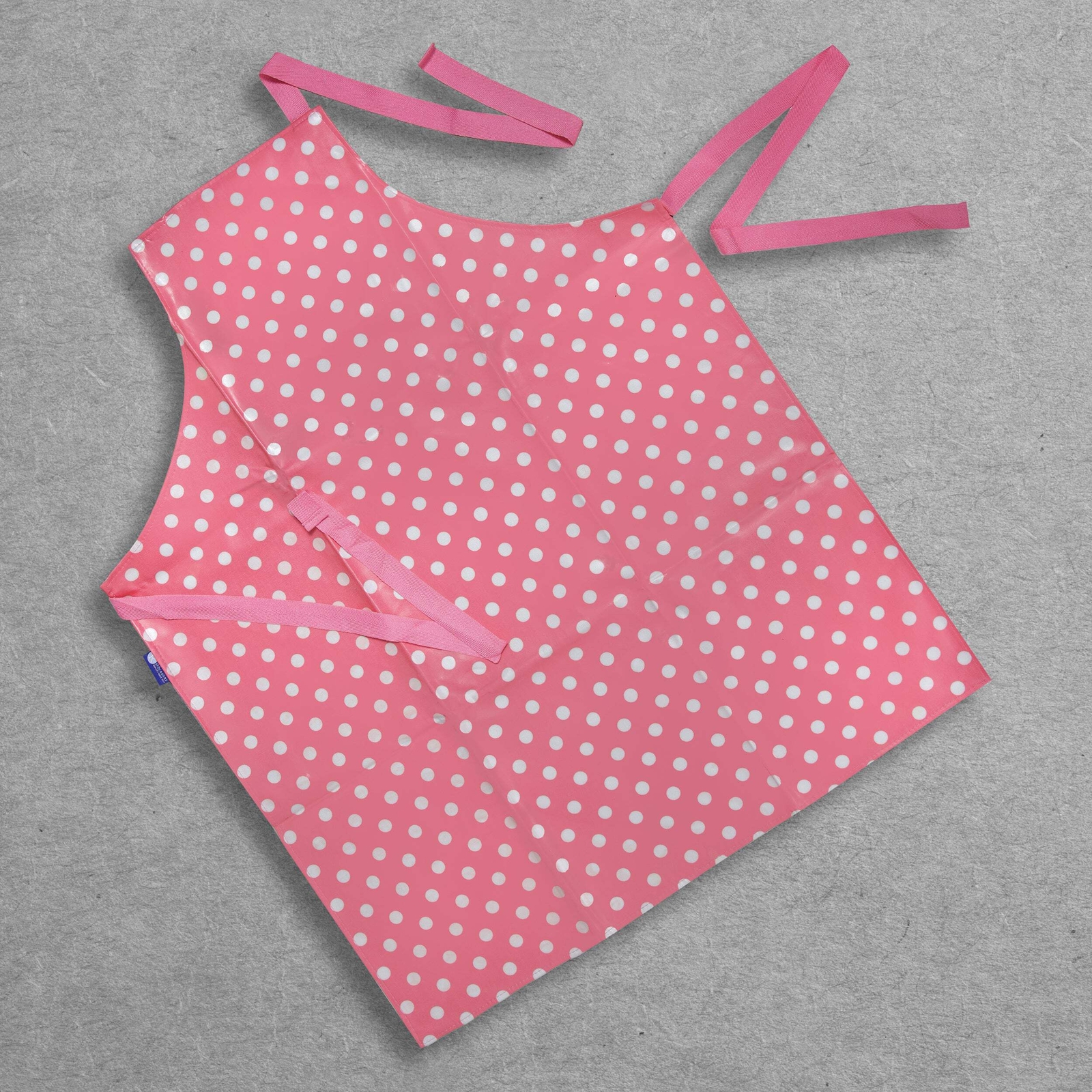 Delantal Rushbrookes Flamenco PVC Recubierto Limpio Adultos - Puntos Rosados/Blancos (A3)