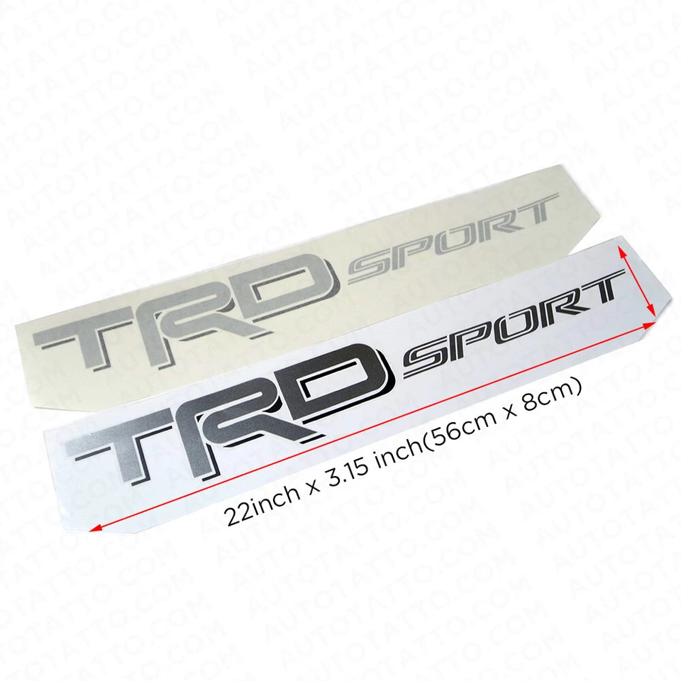 2x 3D TRD Sport Gris Oscuro Camioneta Cama Logo Calcomanía Decoración Limitada Foto 4 de 4