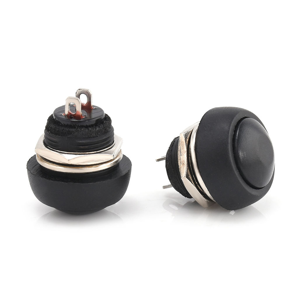 5Pcs Black 12mm Waterproof Momentary ON/OFF Push Button Mini Round ...