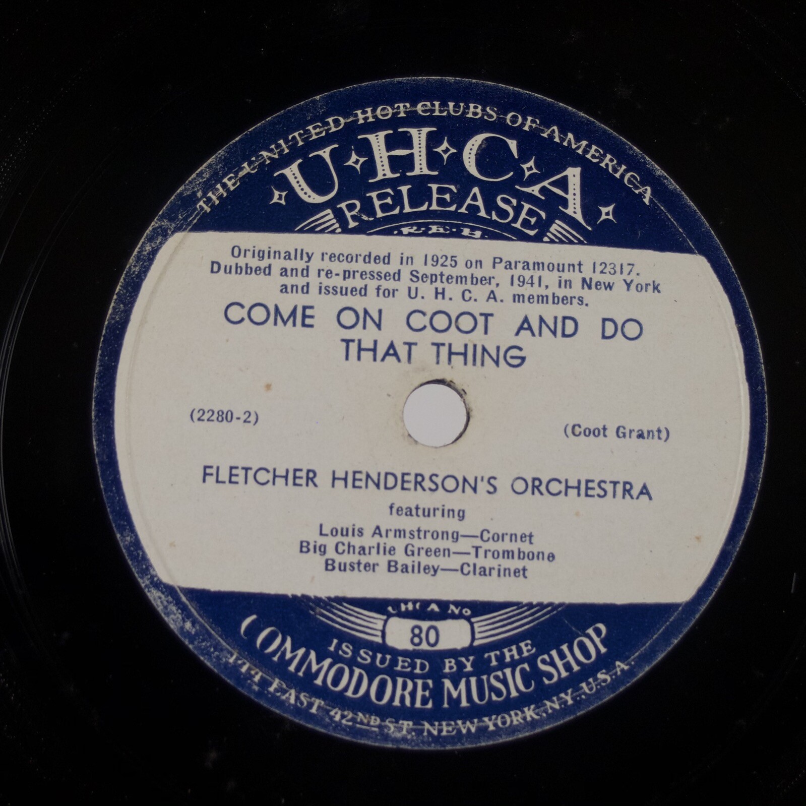 OLLIE POWERS, FLETCHER HENDERSON UHCA Paramount Blues 78 E Louis