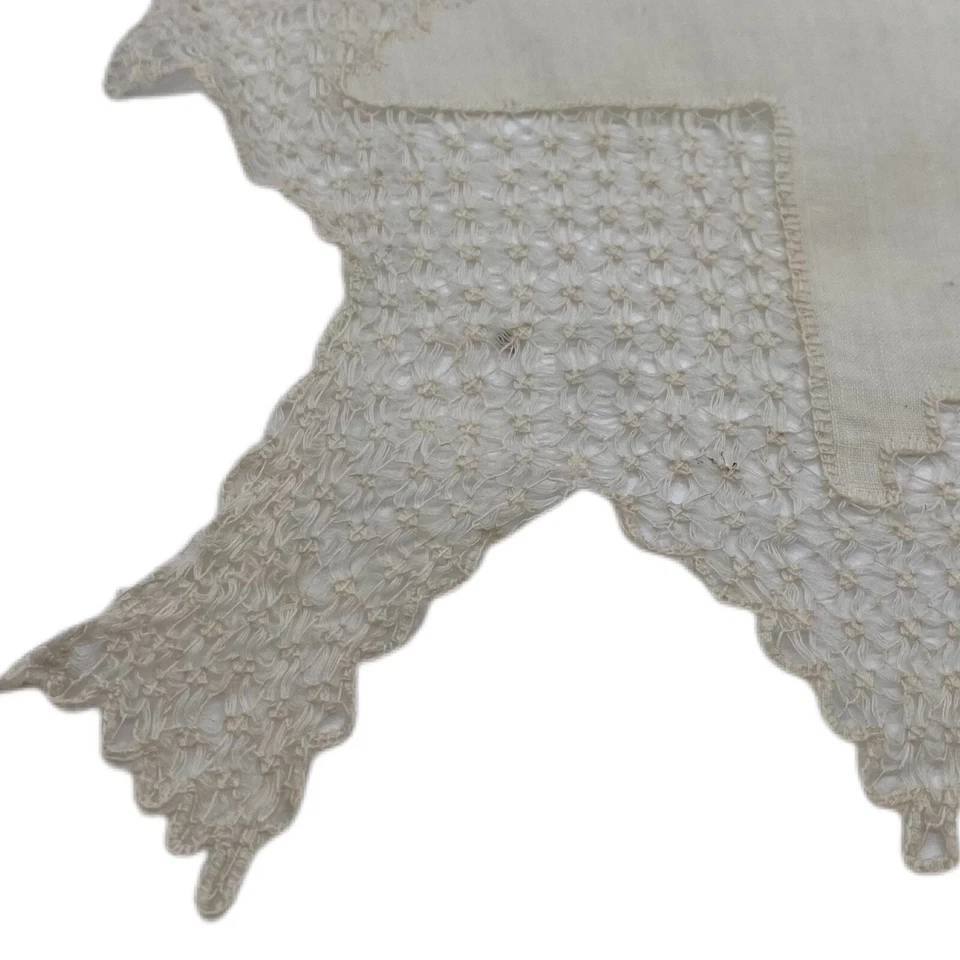 Mesa tocador bufanda tocador vintage tejido ganchillo hecho a mano Foto 2 de 3