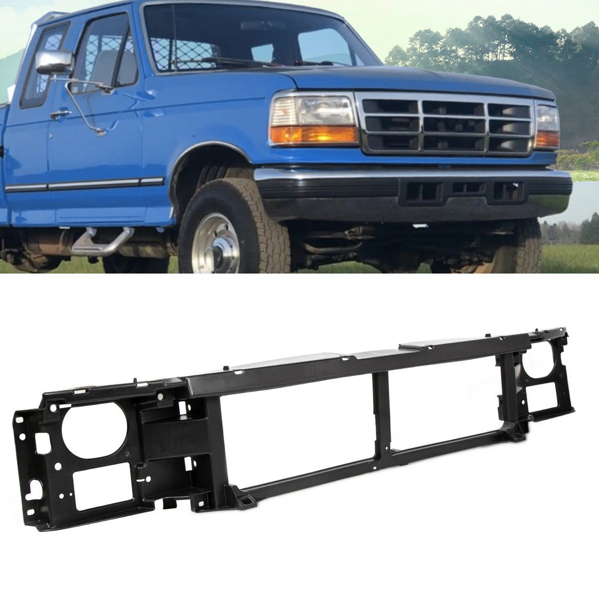 Black Header Panel Grille Headlight Mount Panel For Ford Black Header Panel Grille Headlight Mount Panel For Ford