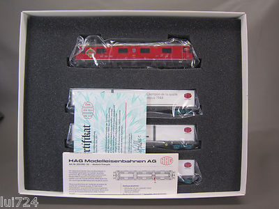 HAG HO SCALE NR 097 ANNIVERSARY SBB ELECTRIC ENGINE AND 3 CONTAINER CARS SET 