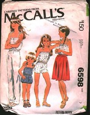 6598 Vintage McCalls SEWING Pattern Girls 1970s Jumpsuit Wrap Skirt Summer OOP 7