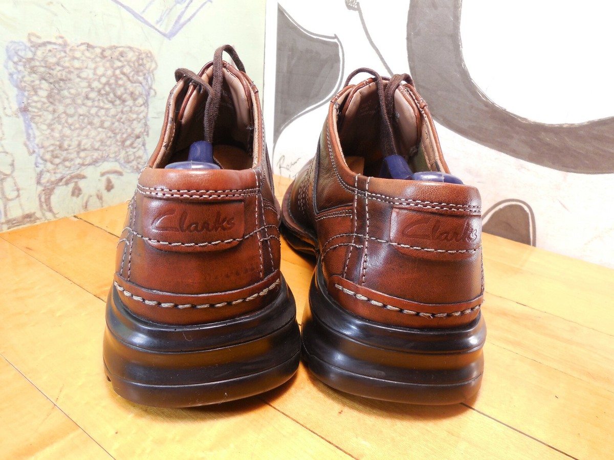 Clarks Oxford Shoes Mens 9M Brown Leather Lace Up Split Toe 70852 Clarks Brown Leather Casual Oxfords Men main image 2