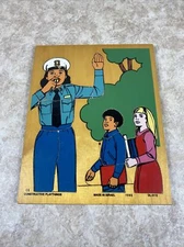 Constructive Playthings Vintage Wooden Puzzle Police Children DL-5112
