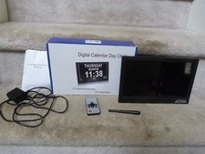 LARGE 10" Screen Digital Clock Seniors Dementia Alarms Digital Day Date Time