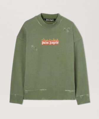 PALM ANGELS Burning Logo Sweatshirt Size Large GENUINE RRP £510 #V6