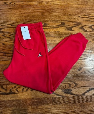 Nike Jordan Essentials Fleece Jogger Pants Mens Medium Red DQ7340-687 NWT