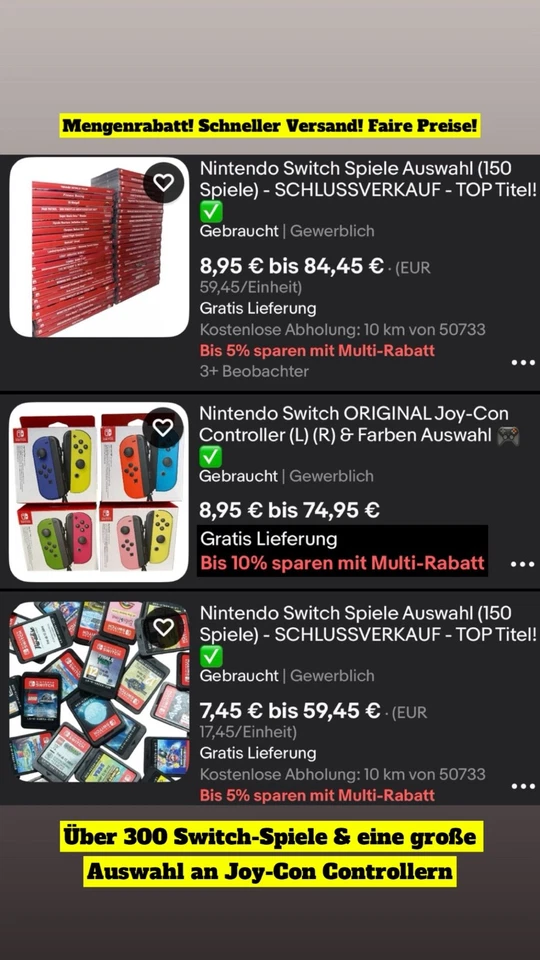 Nintendo Switch Spiele Auswahl (150 Spiele) - SCHLUSSVERKAUF - TOP Titel! ✅ - Bild 2 von 2