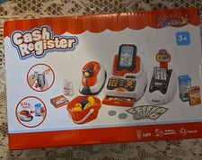 Pretend Play Smart Cash Register Toy - Kids Cashier with Checkout Scanner, Fr...