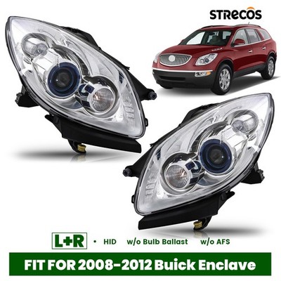For 2008-2012 Buick Enclave HID Headlight w/o AFS w/o Ballast Left+Right Pair