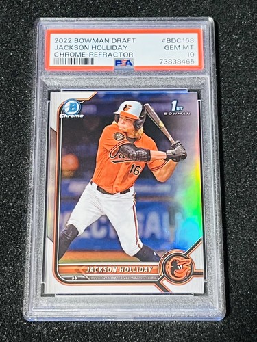 2022 Topps Bowman Chrome Jackson Holliday 1st Bowman Chrome Refractor PSA 10
