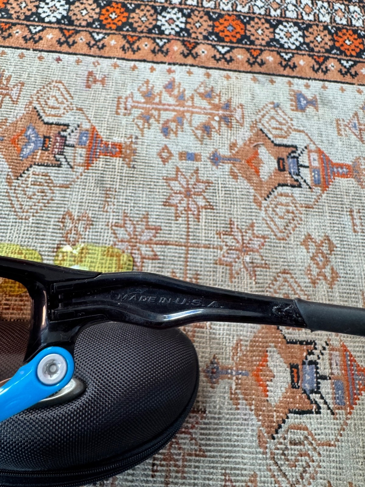 Vintage Oakley Split Jacket Sunglasses Black Blue… - image 9