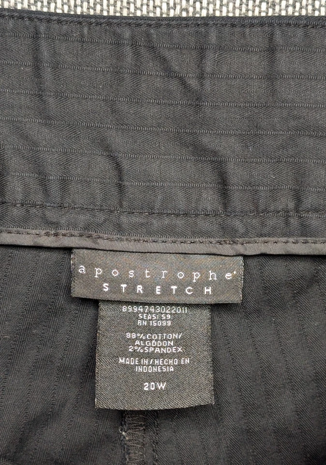 Apostrophe Womens Black Dark Wash Comfort Straight Dress Pants  Size 20W - Image 3 of 4
