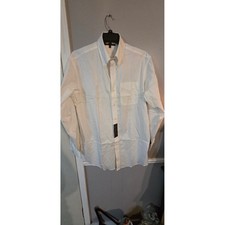 Tommy Hilfiger Mens White Long Sleeve Button Down Dress Shirt 16.5 34-35 L NWT