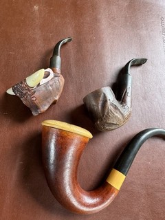 Lot! VTG Sherlock Holmes Gourd Calabash Pipe Meerschaum Plus!! 2 Handmade VTG