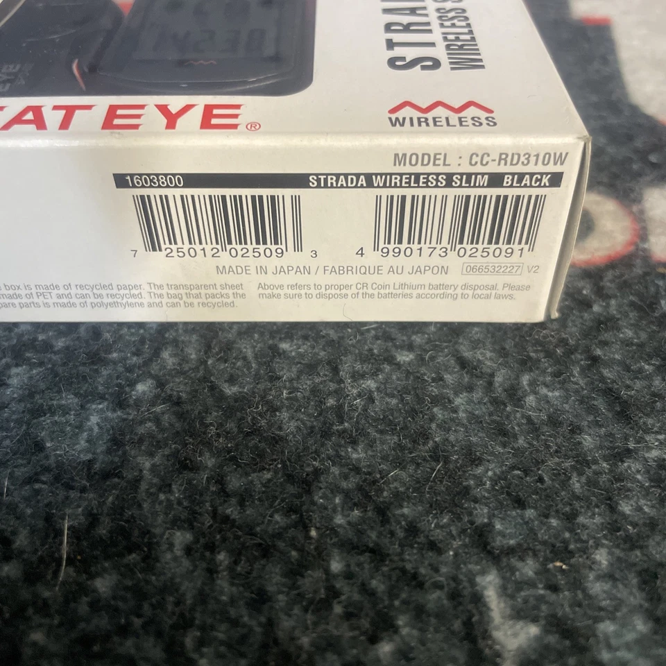 Cateye Strada Slim CC-RD310W Wireless Bike Computer Black W/Speed Sensor NIB - Image 4 of 4