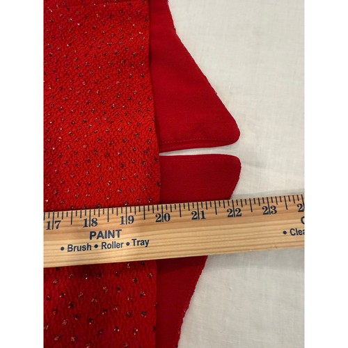 Jessica Howard Zip Up Tasseled Embossed Crew Neck Blazer Red Women's Size 12P - Picture 8 of 8
