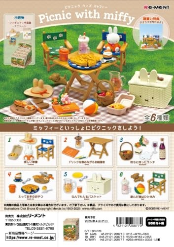 Re-Ment Miniature Miffy Picnic with miffy Complete Set BOX of 6 Type Packs