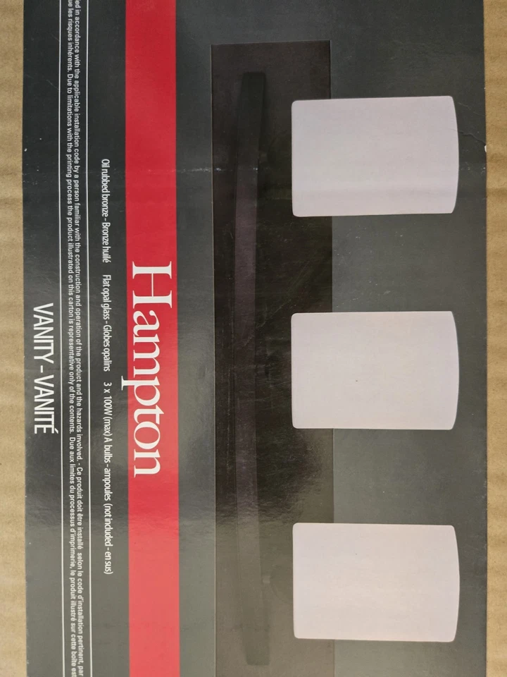 Luminária Hampton bronze polido a óleo vidro opala plano nova na caixa #iluminação... - Imagem 4 de 4