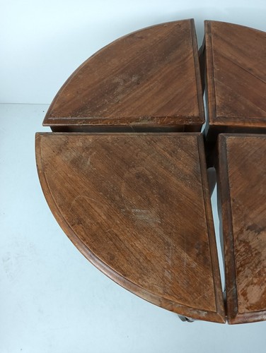 set of 4 carved wooden vintage side occasional tables louis XV style practical l - Picture 3 of 12