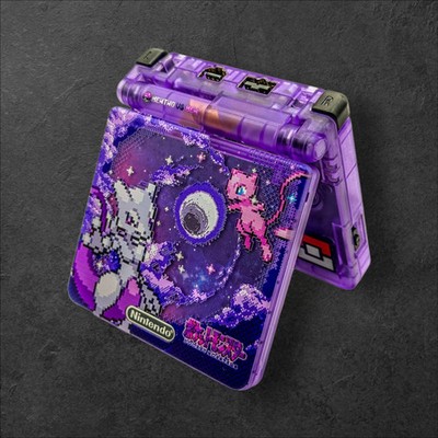 Nintendo GBA SP Game Boy Advance SP Pokémon Pixel Mew Mewtwo Custom Mod Console