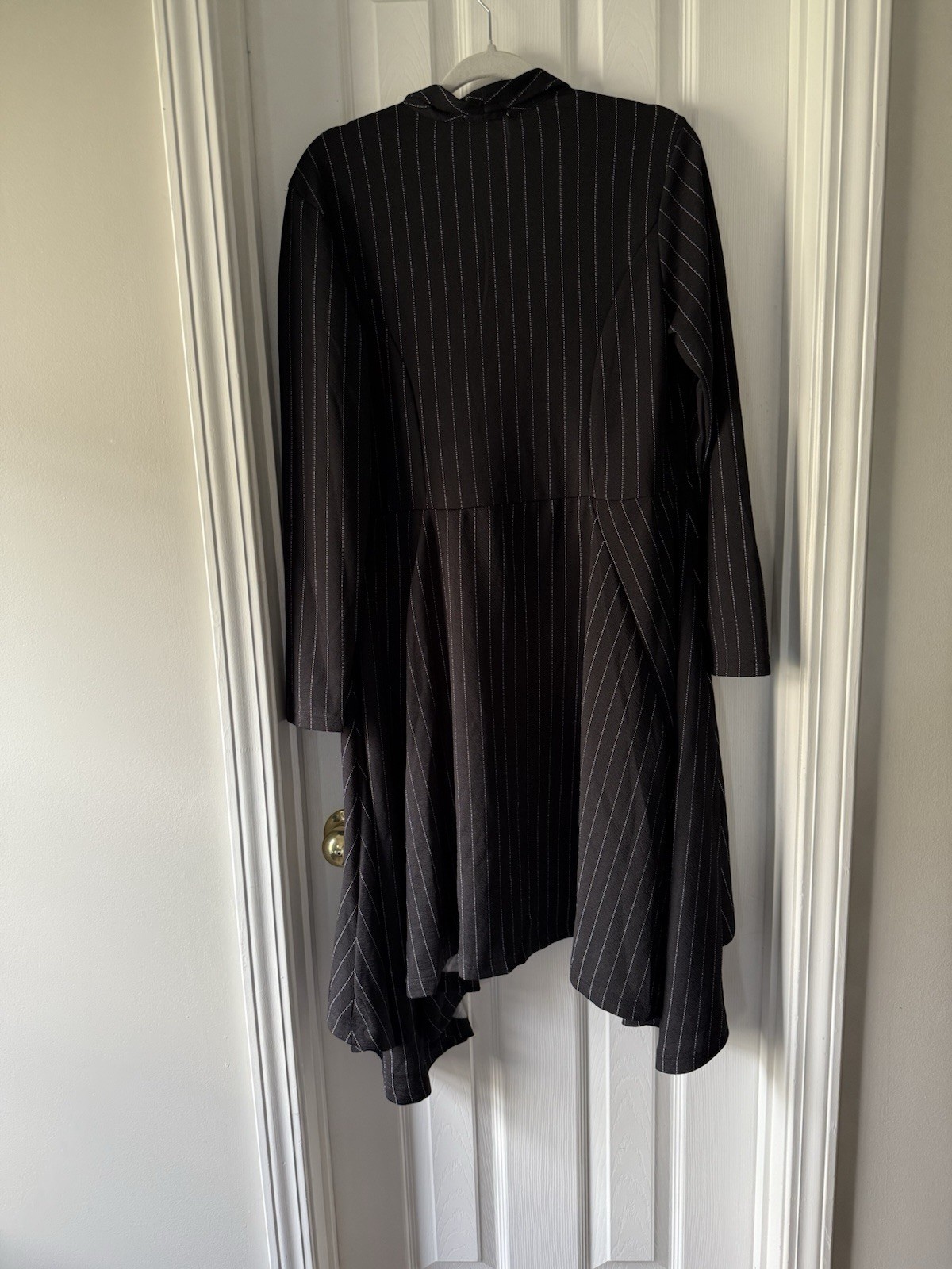Women's Urban CoCo Long Sleeve Asymmetric Hem Cardigan stripes 1X image 2