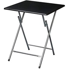 eHemco Extra Large Metal Folding TV Tray Table for Eating, Black Collectible 