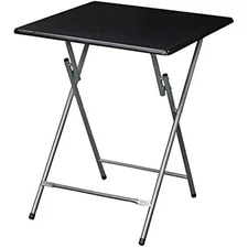 eHemco Extra Large Metal Folding TV Tray Table for Eating, Black (Collectible)